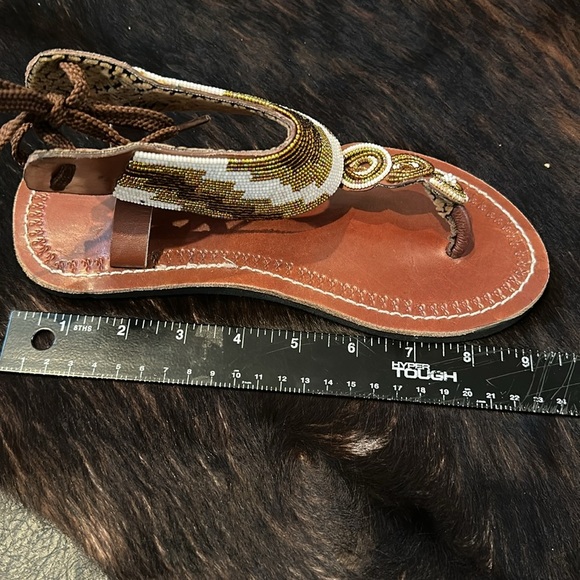 Kujali Beaded Gladiator Sandal! Size 36 , Summer Sandal , Comfortable Sandal - Picture 7 of 8